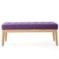 thumbnail image 2 of Purple Ottoman Bench with Natural Finish Legs | Light Assembly | Enhances Room's Aesthetic, 2 of 6
