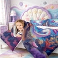 thumbnail image 4 of Manfei Cute Axolotl 7 Pieces Full Size Bedding Sets,Pastel Ocean Animal Full Size Bed in a Bag,Reversible, 4 of 7