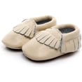 thumbnail image 6 of Leather Baby Moccasins Hard Soled Tassel Crib Toddler Shoes for Boys and Girls, 6 of 7