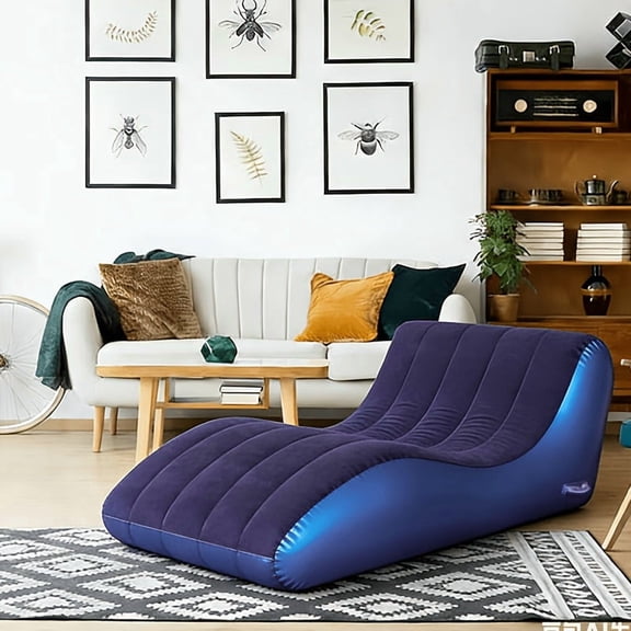 Comfortable Inflatable Lazy Chair - Inflatable lazy chair for home use, suitable for indoor living rooms, bedroom reading rooms, office balconies, outdoor travel, camping, and picnic rooms - Blue