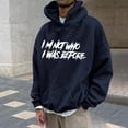 thumbnail image 2 of ZVNAΖH Men's Trendy 3D Letter Print Hoodie, Fleece Lined Drop Shoulder Pullover, Graphic Hooded Sweatshirt for Casual & Street Style, M-3XL, 2 of 6