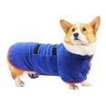 thumbnail image 3 of Toalla de Albornoz para Perros, Absorbente Portátil Suave de Secado Súper Ajustable, Toalla de para Perros para Limpieza de Mascotas, Acce , Azul M Yinane Albornoz de secado rápido, 3 of 5