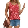 thumbnail image 4 of Fantaslook Pleated Tank Tops for Women Dressy Casual Sleeveless Blouses Floral Summer Tops, 4 of 10