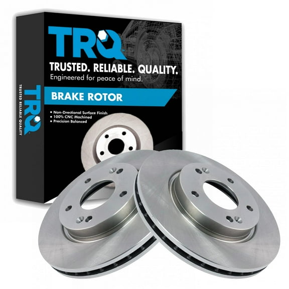 TRQ Front Brake Rotors Set Vented Fits Select 2007-2010 Hyundai Elantra