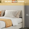 thumbnail image 5 of Dextrus Queen Size Lift-Up Storage Bed with 50.4" High Headboard, No Box Spring Needed,Beige, 5 of 5