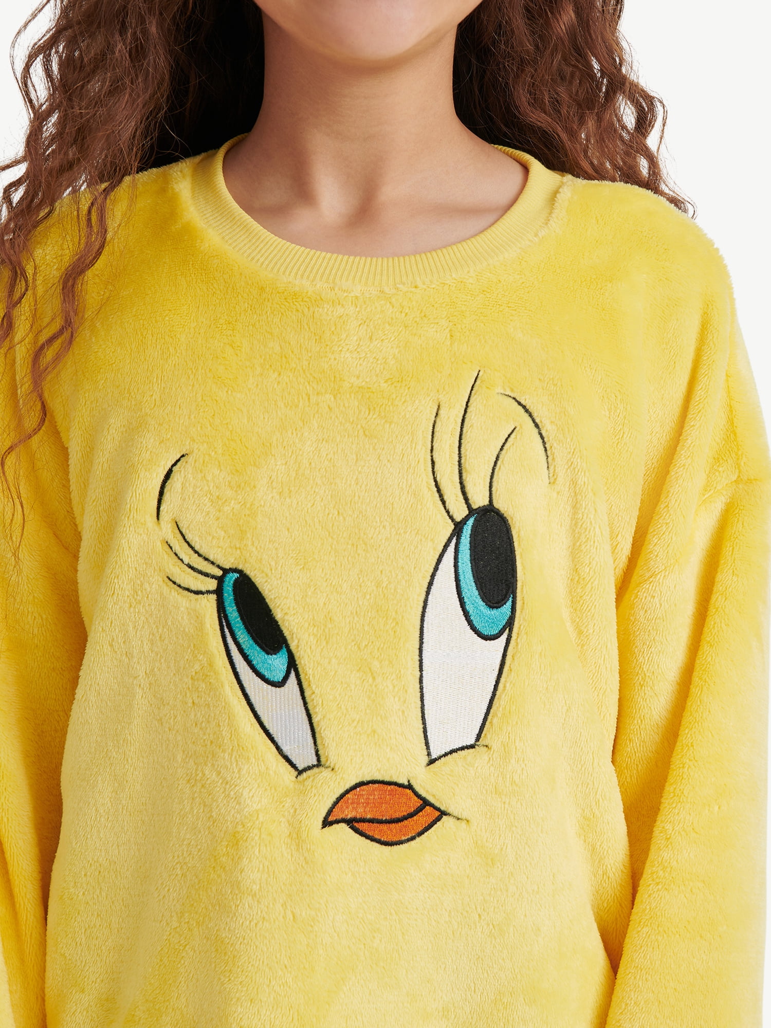 Looney Tunes X Justice Girls Long Sleeve Sleep Top and Shorts, 2-Piece, Sizes 5-18