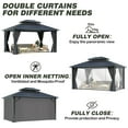 thumbnail image 5 of Howsvn 12 Ft x 14 Ft Outdoor Hardtop Gazebo Heavy Duty Pavilion with Aluminum Frame, Galvanized Steel Double Roof Gazebos with Netting and Curtains for Garden, Patio, Lawns, 5 of 8
