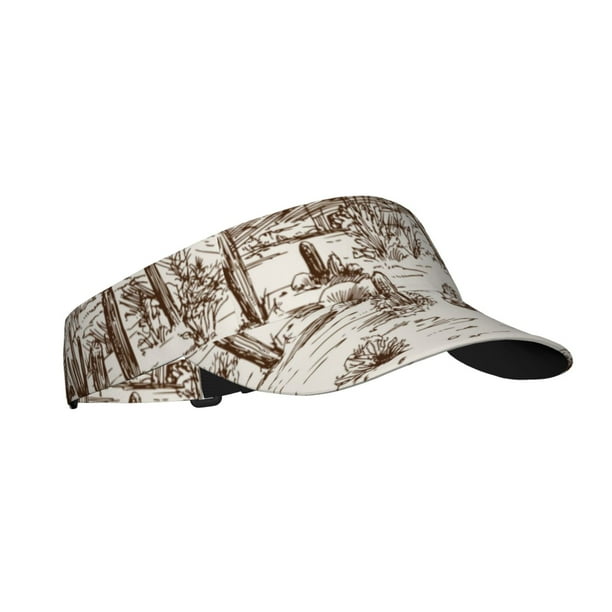 Fotbe Western Desert Cowboys3 Visera Deportiva con Diseño, Gorra Abierta Ajustable de Algodón para Mujer y Hombre