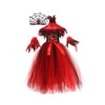 thumbnail image 1 of Diconna Déguisement d'Halloween Vampire pour Filles, Ensemble de Robe de Reine Gothique Médiévale pour Jeu de Rôle, 1 of 9
