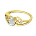thumbnail image 3 of 14k Yellow Gold Oval White Topaz And Diamond Ring, 3 of 6