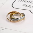 thumbnail image 4 of Anillo Mujer Hombre (56mm) 3 Anillos Entrelazados Acero Chapado Oro Dorado PVD Plata Amarillo Rosa Boda Al, 4 of 4