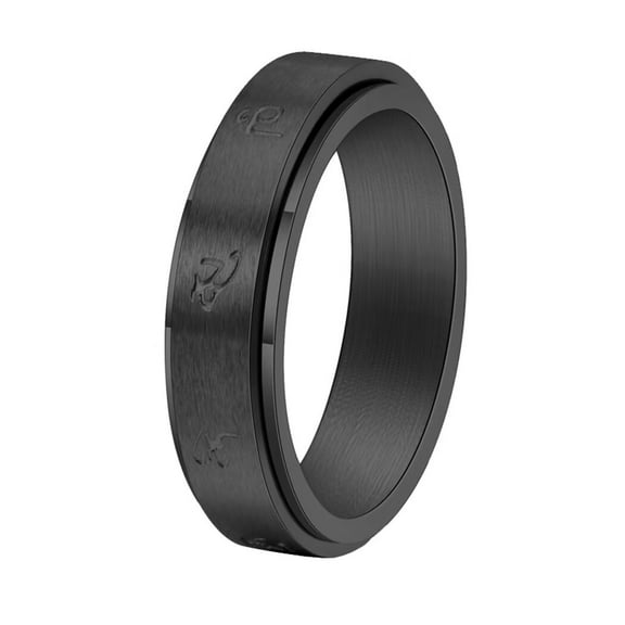 PAMTIER Unisex Stainless Steel Personality Classic Cool Hip Hop 6mm Square Checked Pattern Glossy Couple Ring Comfort Fit Gothic Punk Silver Size 12