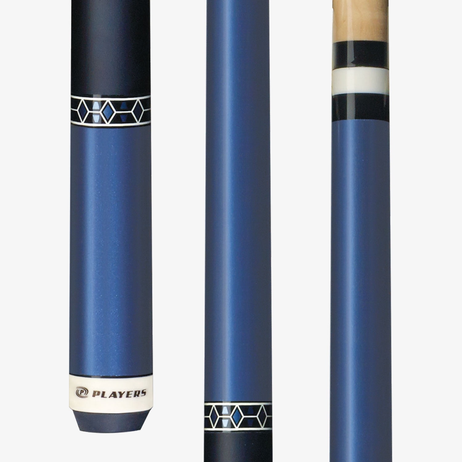 Players C602 Pool Cue Stick - Metallic Blue, Matte Wrap Handle, 5/16x18 Joint, 13mm Tip
