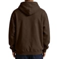 thumbnail image 6 of Fleece Men Hoodies Blank Thick Fall Sweatshirt for Men Ribbed Cuffs Drawstring Hood with Pocket Brown XL, 6 of 6
