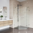 thumbnail image 5 of VIGO Gemini 45 in. L x 45 in. W x 73 in. H Frameless Hinged Neo-angle Shower Enclosure in Brushed Nickel with Clear Glass, 5 of 12