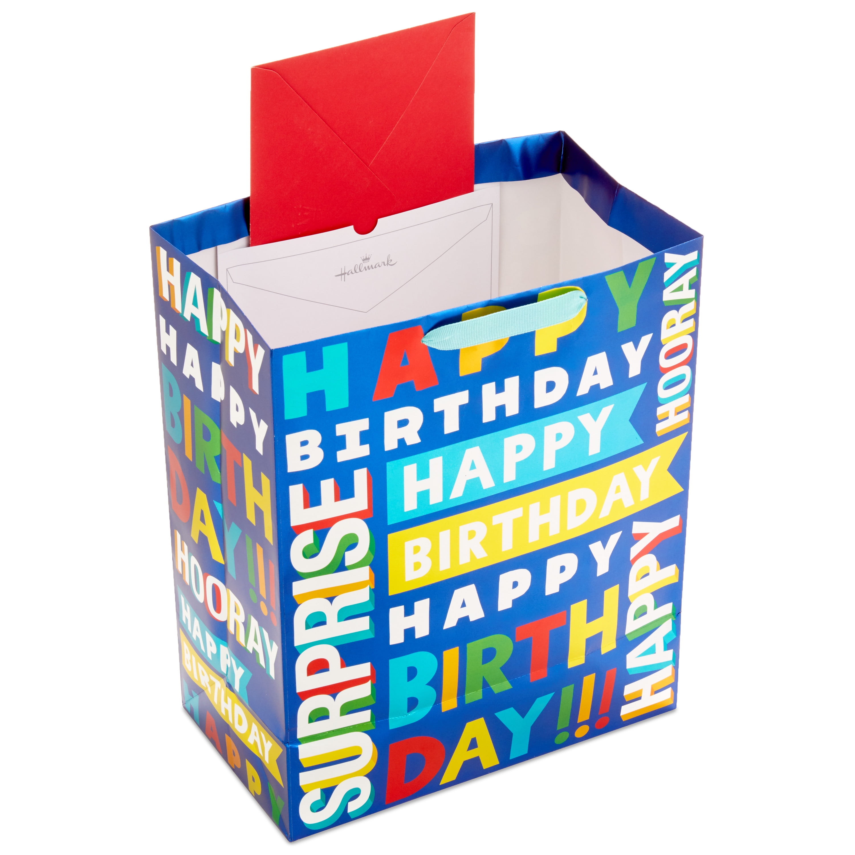 Hallmark Large Birthday Gift Bag (Tossed Words on Blue)