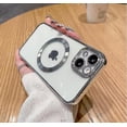 thumbnail image 1 of Funda magnética galvanizada simple para iPhone 13 Mini, tacto metalizado, antideslizante, a prueba de golpes, protección para cámara, antiarañazos y anticaídas., 1 of 5