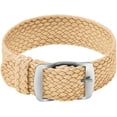 thumbnail image 1 of Bracelet en Nylon Perlon Unisexe avec Boucle Argentée en Acier Inoxydable, Beige, 16mm, 1 of 6