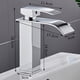 thumbnail image 5 of Grifo de baño de acero inoxidable, diseño de caño de cascada de alta presión, grifo de control de una sola manija de fácil instalación con filtro silencioso incorporado, acabado cromado para una, 5 of 5