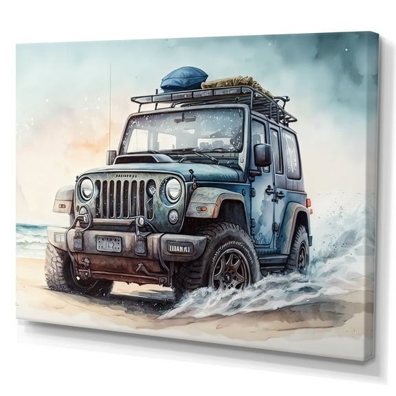 Designart Off Road On The Beach II Canvas Wall Art