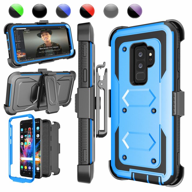 Galaxy Note 8 / S9 Plus / S9 Cases Cover, Galaxy S9 Holster Belt, Heavy Duty Protection Full-body Rugged with Kickstand + Holster Belt Clip Carrying Armor Case Shell
