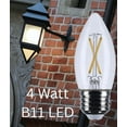 thumbnail image 2 of Satco S12501 B11 LED Filament Light Bulbs 4W 120V 5000K 350 Lumen Dimmable Wet Location (6 Pack), 2 of 14