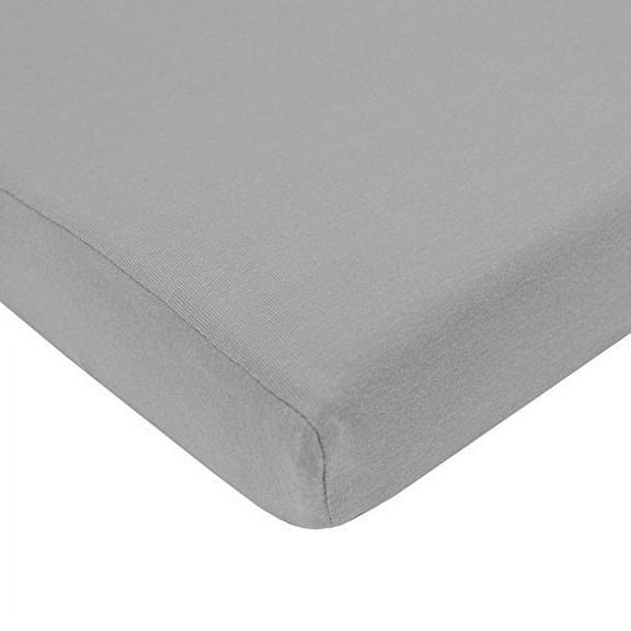 TL Care 100% Natural Cotton Fitted Pack and Play Sheet 39" x 27" - Soft & Breathable Pack N Play Sheet for Playpen, Playard & Mini Crib Mattress, Gray, for Boys & Girls
