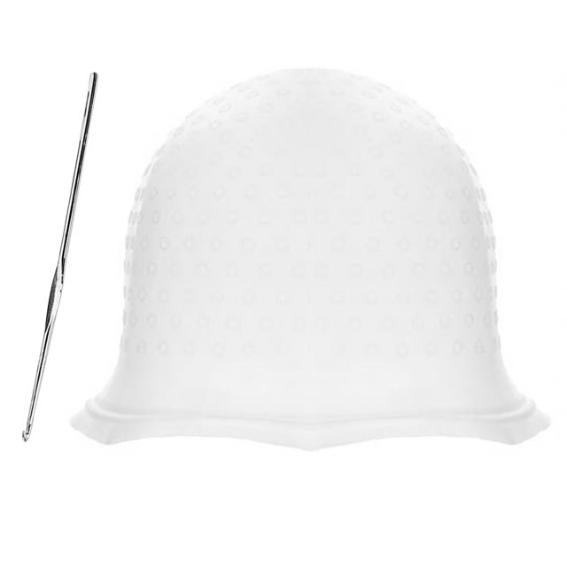 Qarigey Gorro de silicona Dido para resaltar, gorro reutilizable para teñir el cabello con gancho, herramienta de salón de peluquería Type3 NO3