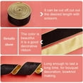 thumbnail image 4 of 10 Yards Velvet Wired Ribbon 2.5 Inch Black Gold Soft Velvet Ribbon Wired Black Flat Cotton Ribbons with Gold Backing, 4 of 6