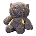 thumbnail image 4 of Almohada de peluche con forma de gato, juguete para dormir con cabeza giratoria, decoración para la habitación, 30 cm (11,81 pulgadas), peluche de gato. Gris, 4 of 9