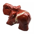 thumbnail image 3 of GKNET 1.5'' Natural Quartz Crystal Mini Elephant Gemstone Carved Animal Statue Gift-Red Jasper Quartz-10Pcs, 3 of 6