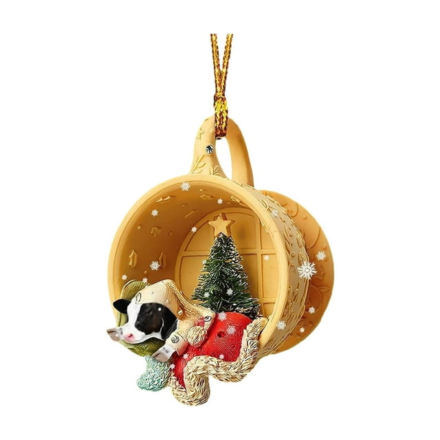 Adorno colgante de perro de Navidad/Ornamento colgante interior del coche/Ornamento de de Navidad/Ornamento colgante de acrílico, vacaciones Estilo C