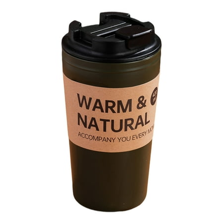 

HuacFive 420ml Water Cup Food Grade Large Capacity Plastic Anti-slip Coffee Mug with Dust-proof Lid for Home