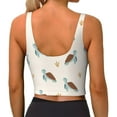thumbnail image 3 of Haiem Sea Turtle Pattern Womens Sports Bra - U Neck Padded Low Impact Yoga Bra Workout Crop Top Gym Moisture-Wicking Workout Vest -XX-Large, 3 of 9