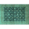 thumbnail image 1 of Ahgly Company Indoor Rectangle Persian Turquoise Blue Traditional Area Rugs, 8' x 10', 1 of 4