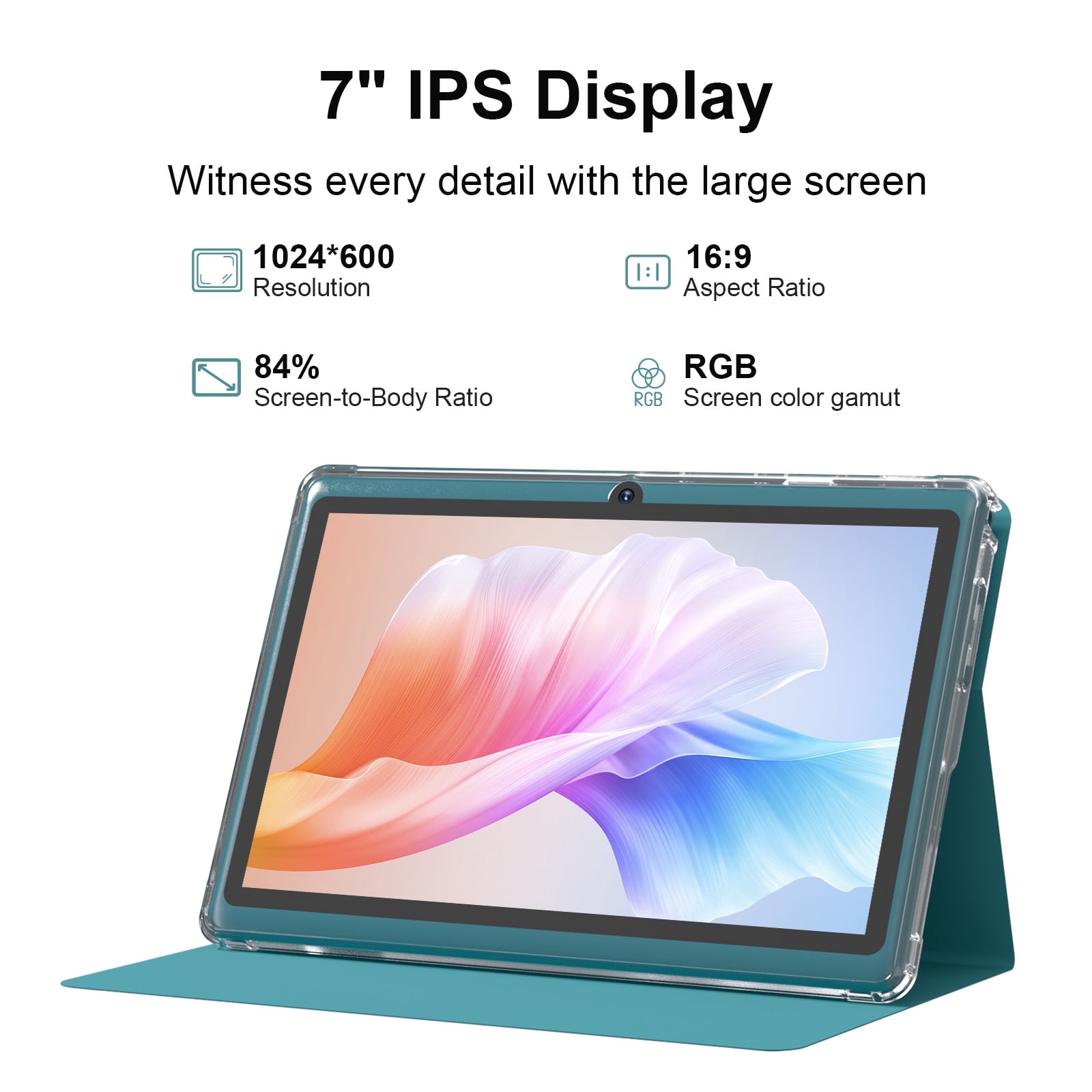 7Inch Android Tablet with Protective Case, 8GB(3+5Expand) RAM+ 32GB ROM, IPS Screen, Dual Camera, Bluetooth 5.0 WiFi Tab, Navy Blue