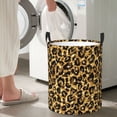 thumbnail image 4 of Goofa Gold Glitter Leopard Printed Circular Hamper,Laundry Basket with Handles,Storage Baskets Foldable,Large Capacity Laundry Hamper-Medium, 4 of 8