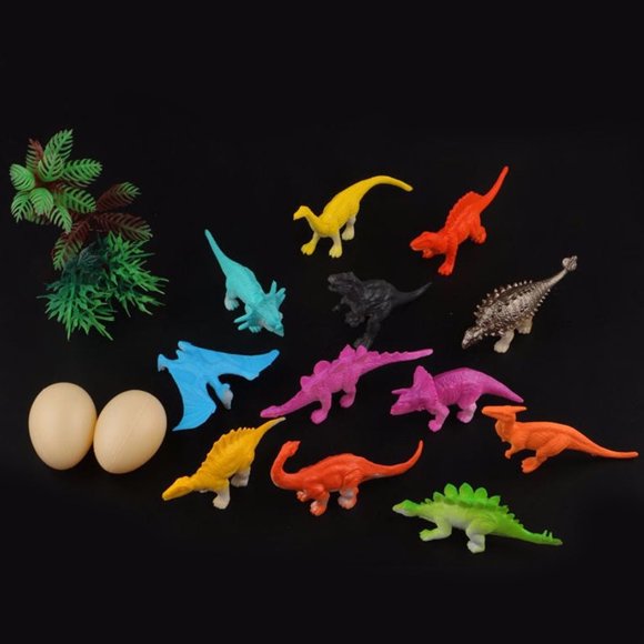 16 Pcs Dinosaur Toys Simulation Mini Dinosaur Model Set Barrel Children Game Gift for 3-6 years