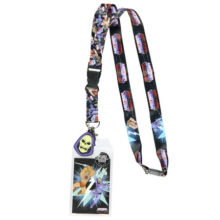 He-Man Master of The Universe ID Lanyard Badge Holder With Rubber Skeletor Charm And Collectible Sticker