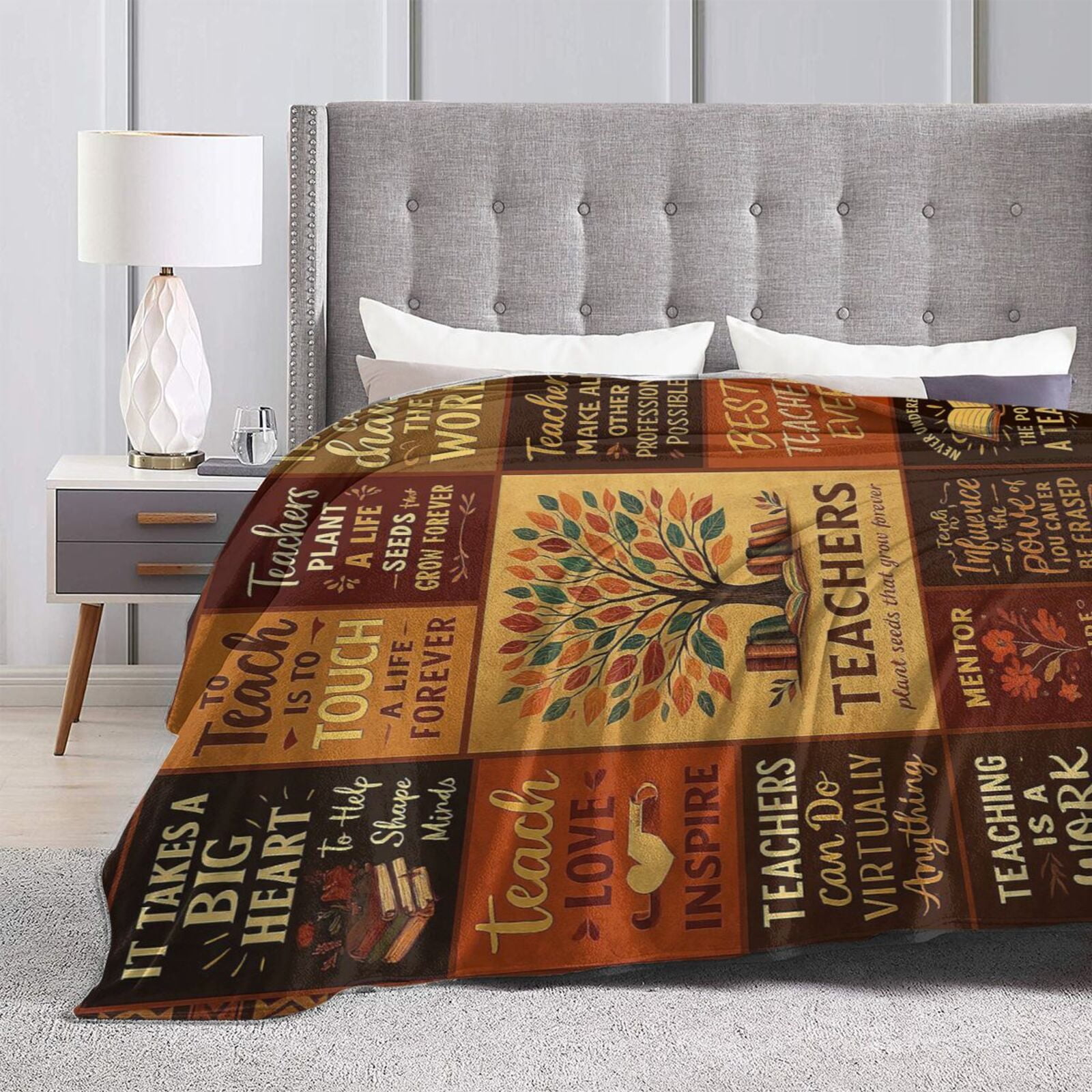 Blanket Teacher Gifts for Women, New Teachers Appreciation Gifts, Best Teacher Funny Birthday Retirement Gifts Ideas 60x50