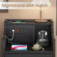 thumbnail image 6 of Nightstands Set of 2,Black Nightstand with Hutch and 3 Drawers,Bedside Table with Charging Station for Bedrooms, 6 of 10