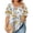 Multicolor, variant on Women's Plus Size V-Neck T-Shirts Cotton Cross Over Tie Floral Print Short Sleeve Tees Tops Spring Summer Fashion Casual Cozy Loose Shirts,XL,Multicolor