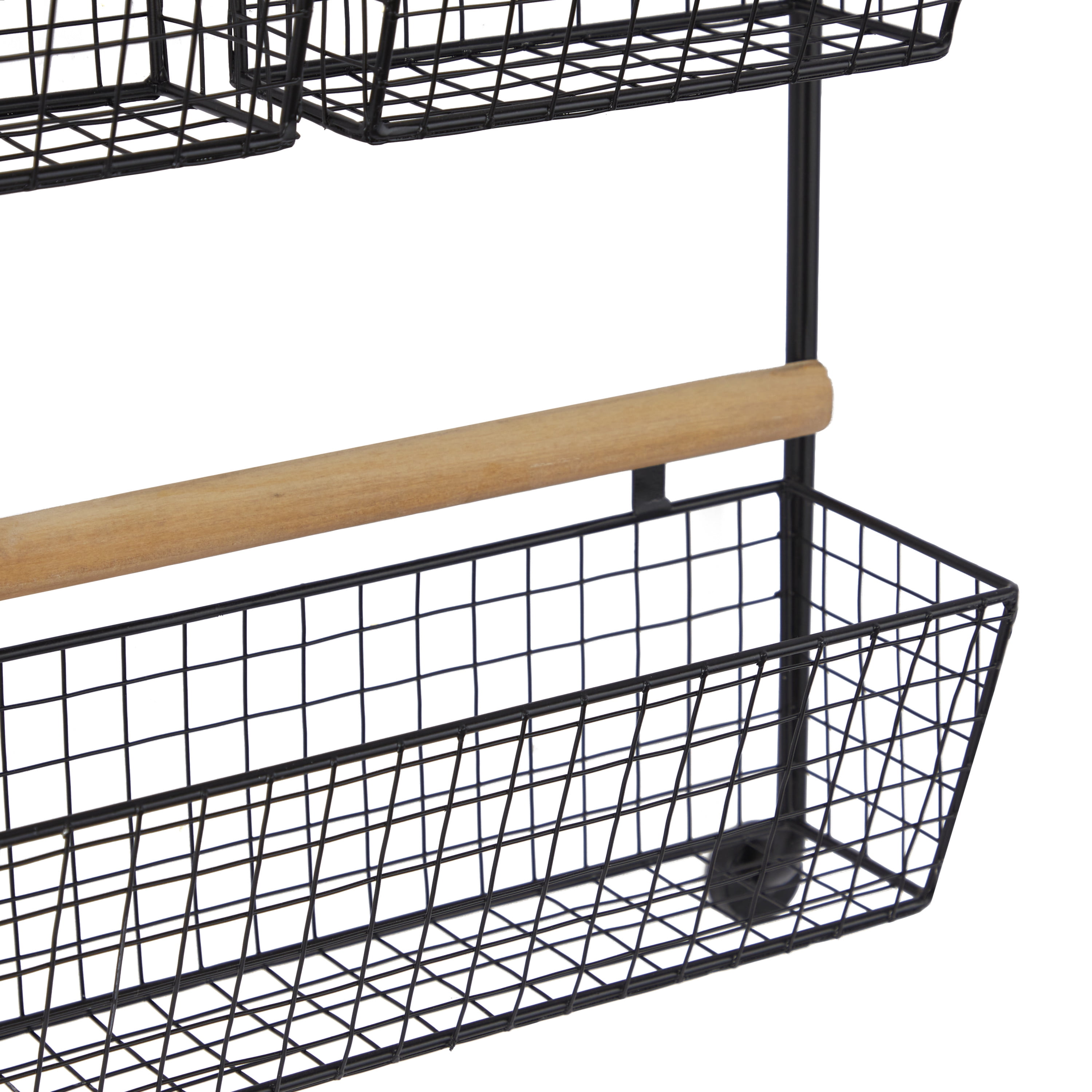 DecMode 18" x 6" 4-Tier Black Wall Shelf