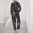 thumbnail image 3 of Halloween Pajama Sets for Women 2 Pcs, halloween Spider web print Halloween Pajamas Women Button Down Long Sleeve Sleepwear Lounge PJ Sets Halloween Costumes Woman 2024, 3 of 7