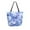 Blue Squares and Shapes, variant on Open Top Canvas Tote Bag with Zipper Reusable Shopping Bag 13.5x15" Roomy Carryall Blue Squares and Shapes