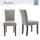thumbnail image 3 of Juego de 2 Sillas Tapizadas, Sillas Modernas de Tela con Detalles de Tachuelas, Pies de Madera, Acento Mid-Century para Cocina y Sala, 3 of 9