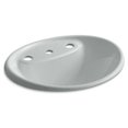 thumbnail image 4 of Kohler K-2839-8 Tides 20" Drop In Enameled Cast Iron Bathroom Sink - Off White, 4 of 8