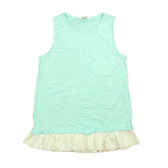 Pre-owned: Crewcuts Girls Aqua | White Tank Top size: 14 Years (Good)