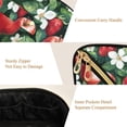 thumbnail image 5 of FORMRS Makeup Bag Travel Cosmetic Organizer for Women Fold Flat Zipper Pouch with Handle, Red Apple Pattern, 5 of 8
