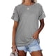 thumbnail image 1 of Fiudx Ropa de Mujer Top de Cuello Redondo de Manga Corta Suelto Estampado Casual para Mujer, 1 of 7